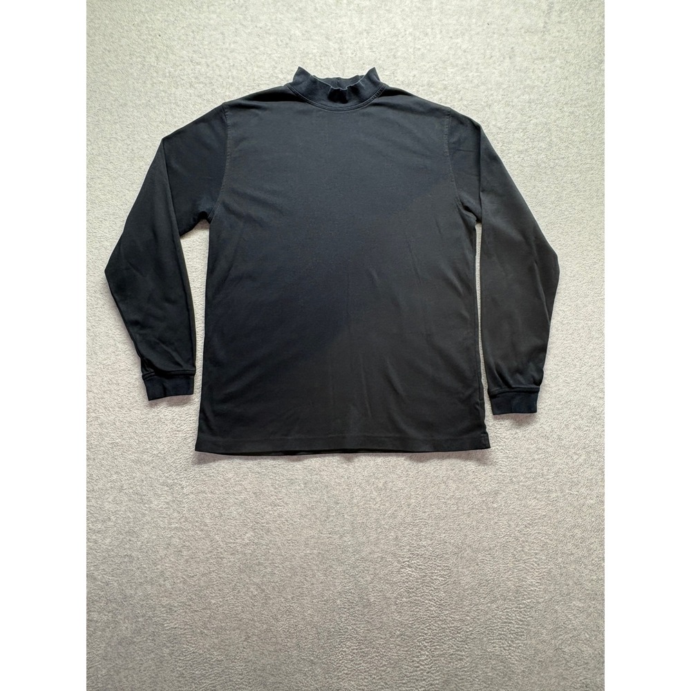 Croft & Barrow Mens Black Mock Neck Long Sleeve T-Shirt 100% Cotton Size M